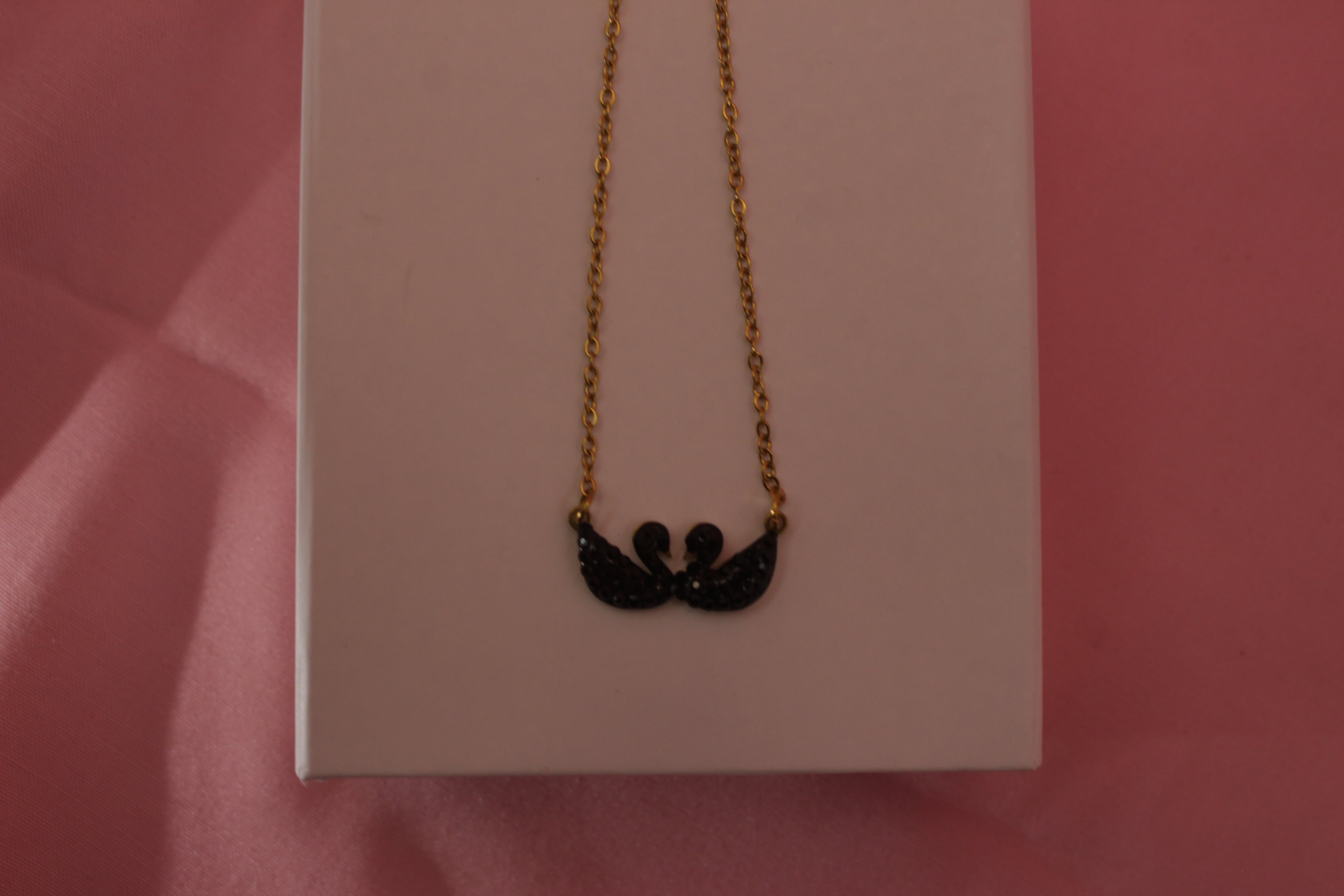 Double Swan Black Romance Necklace