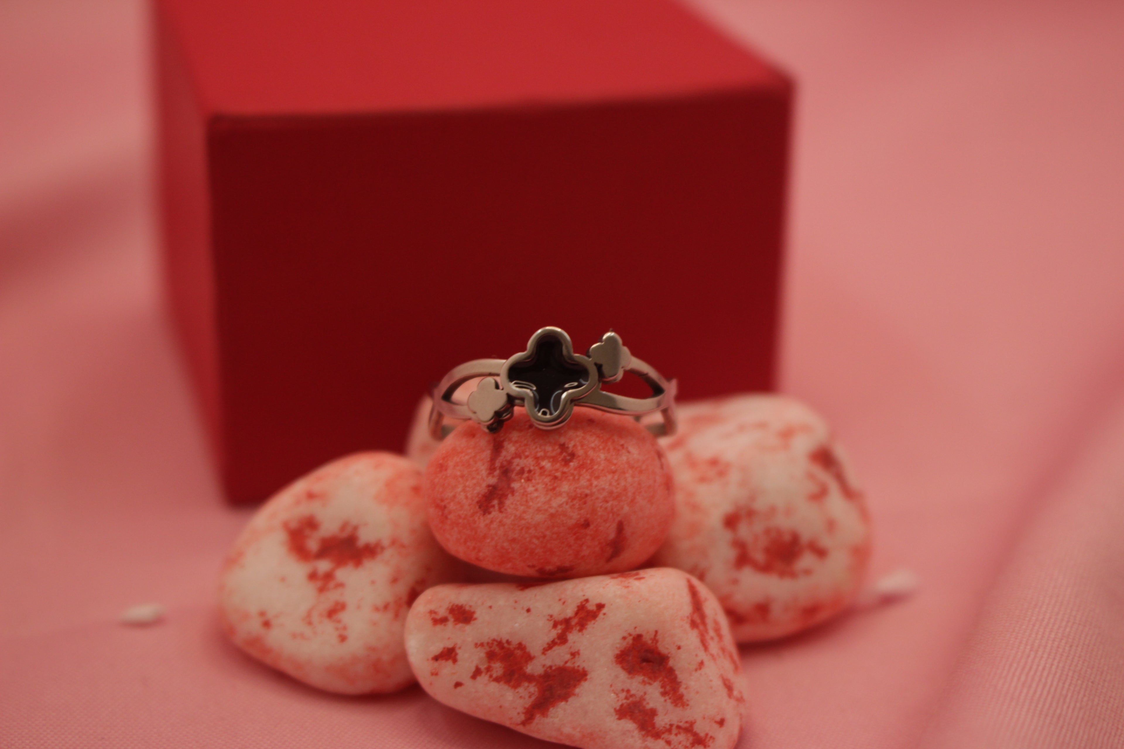 Stainless Steel Water-Resistant Clover Ring