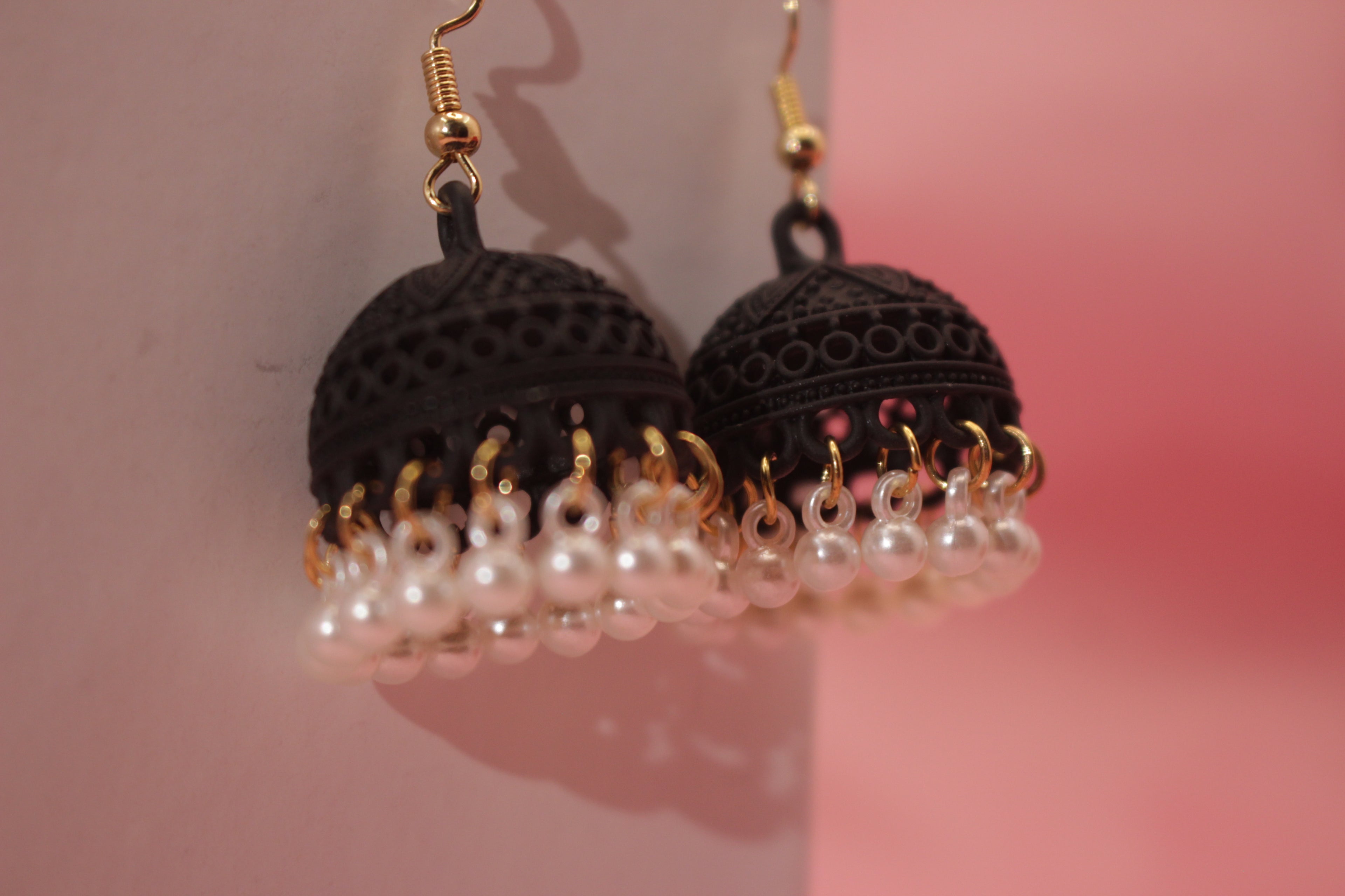 Handcrafted Jhumka with Pearl Detailing – Available in 12 Colours