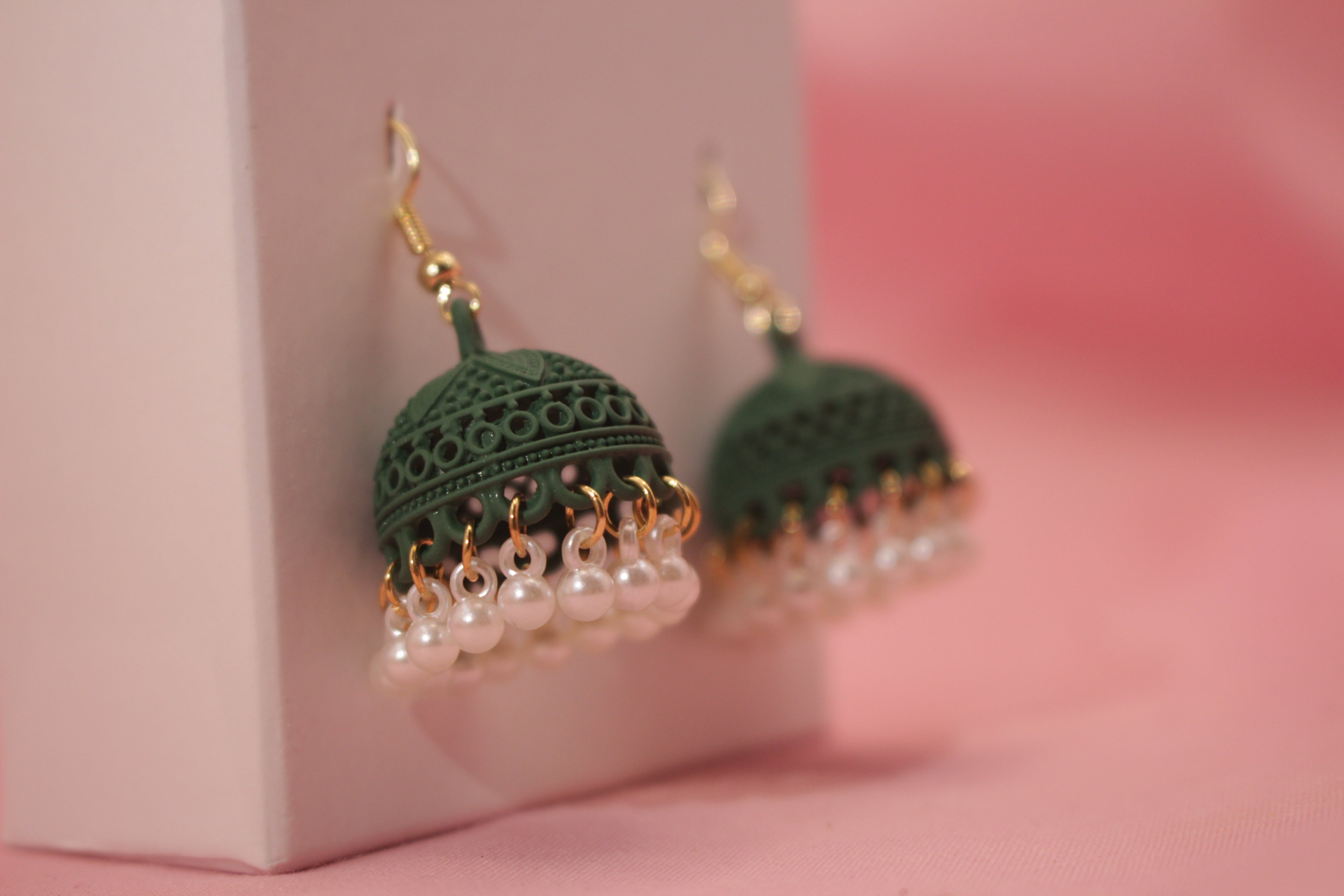 Handcrafted Jhumka with Pearl Detailing – Available in 12 Colours