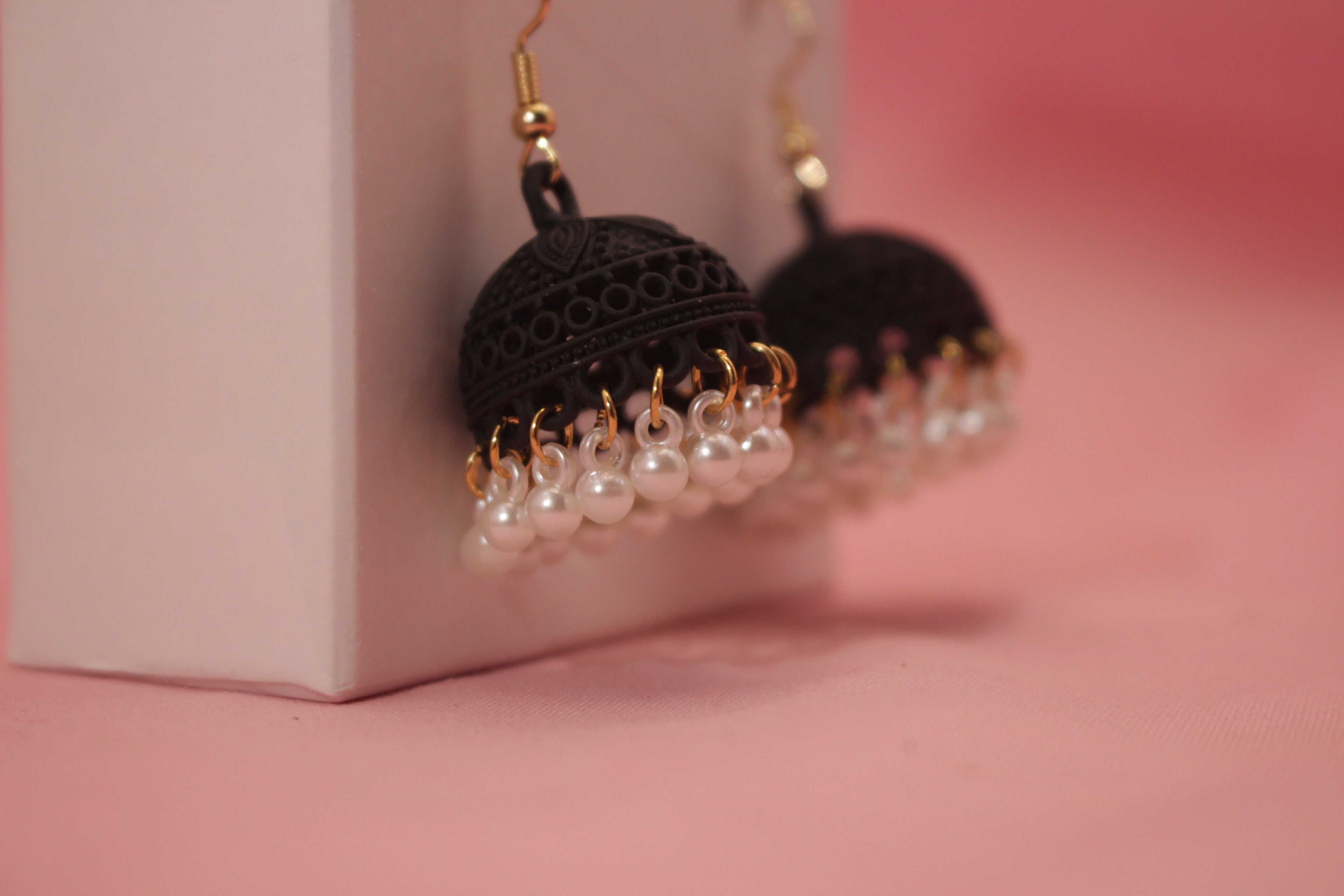 Handcrafted Jhumka with Pearl Detailing – Available in 12 Colours