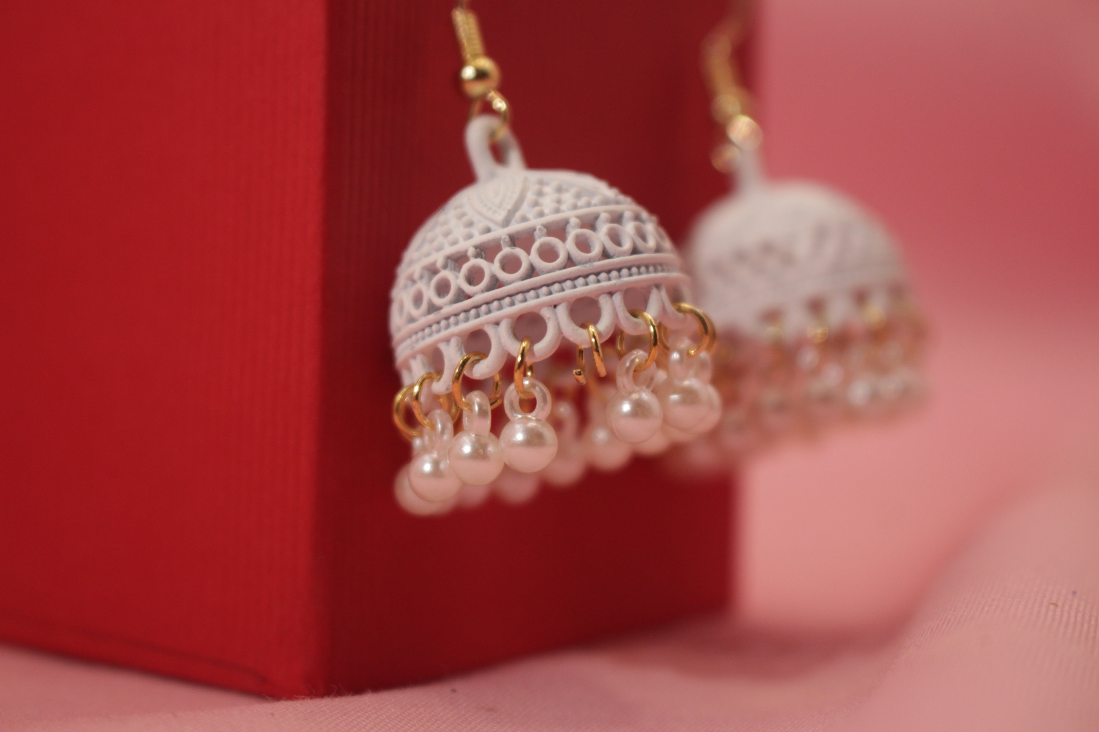 Handcrafted Jhumka with Pearl Detailing – Available in 12 Colours
