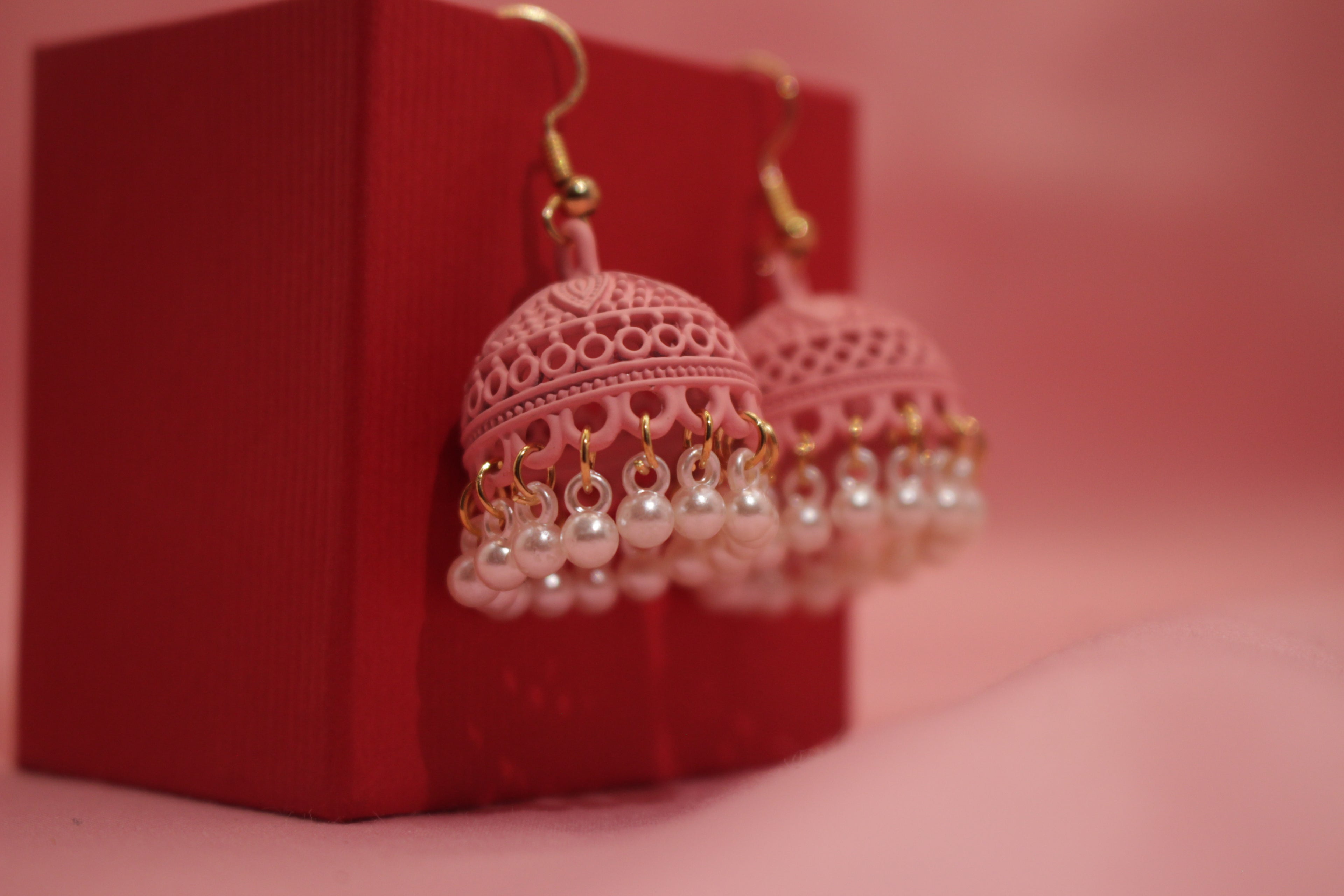 Handcrafted Jhumka with Pearl Detailing – Available in 12 Colours