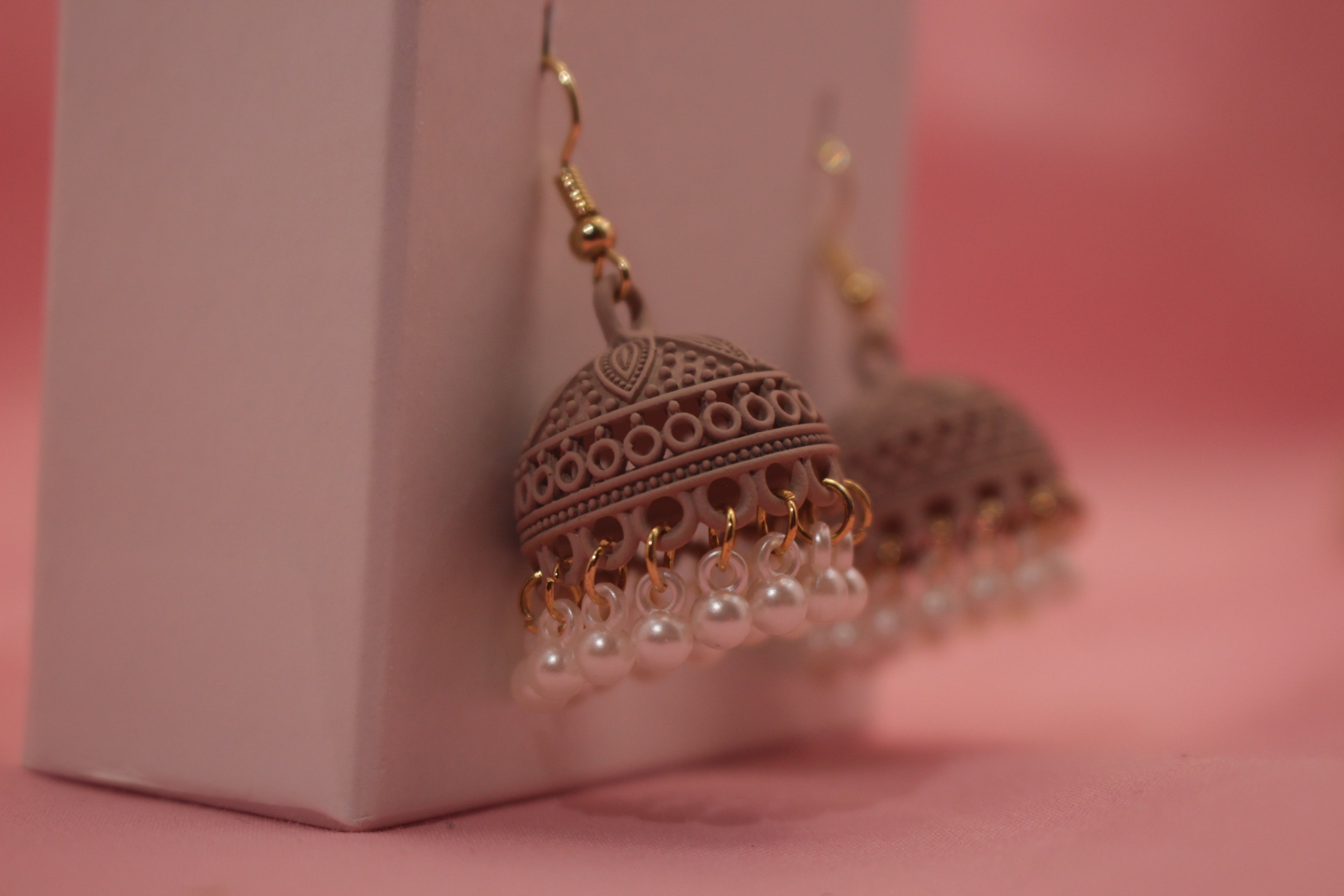 Handcrafted Jhumka with Pearl Detailing – Available in 12 Colours