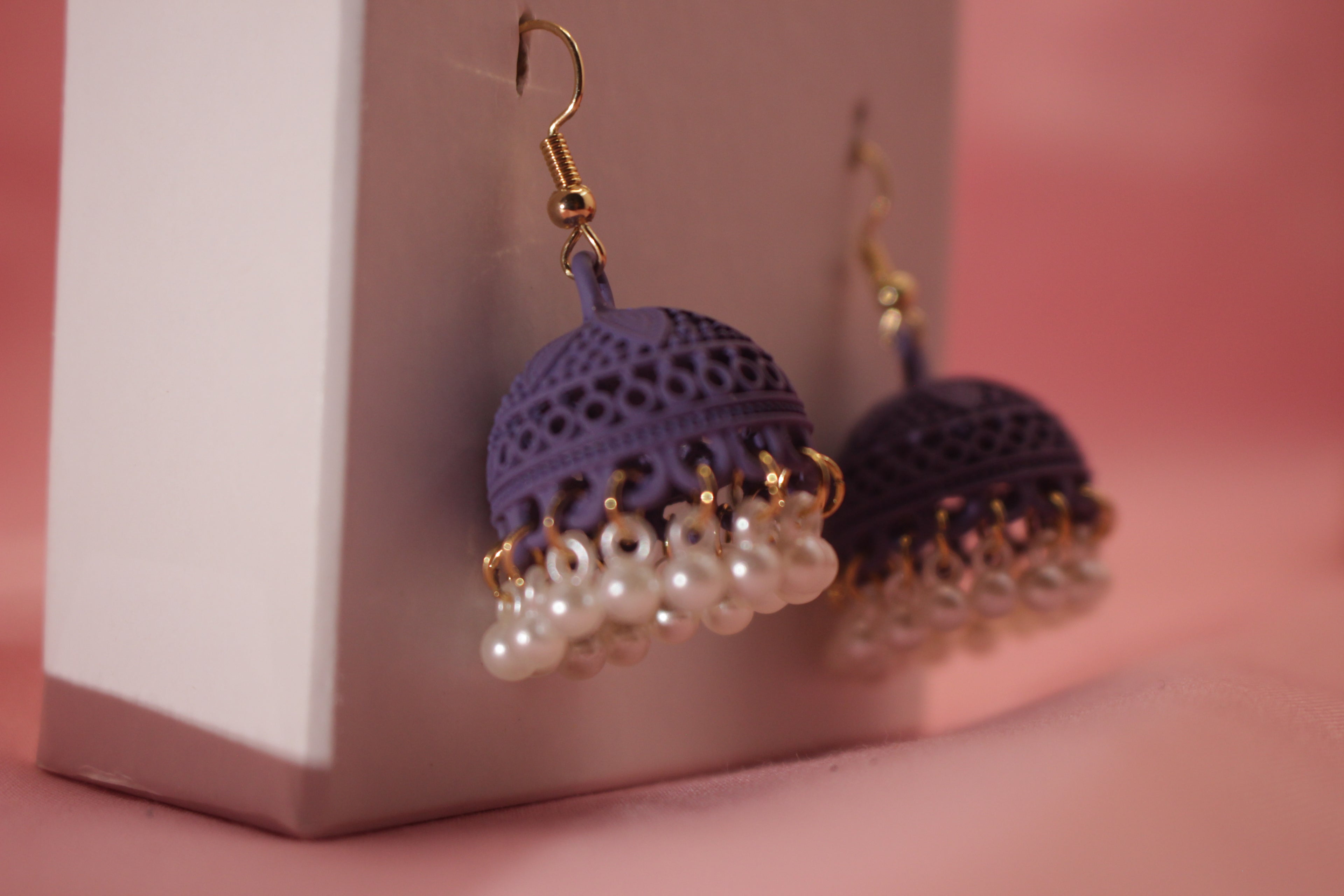 Handcrafted Jhumka with Pearl Detailing – Available in 12 Colours