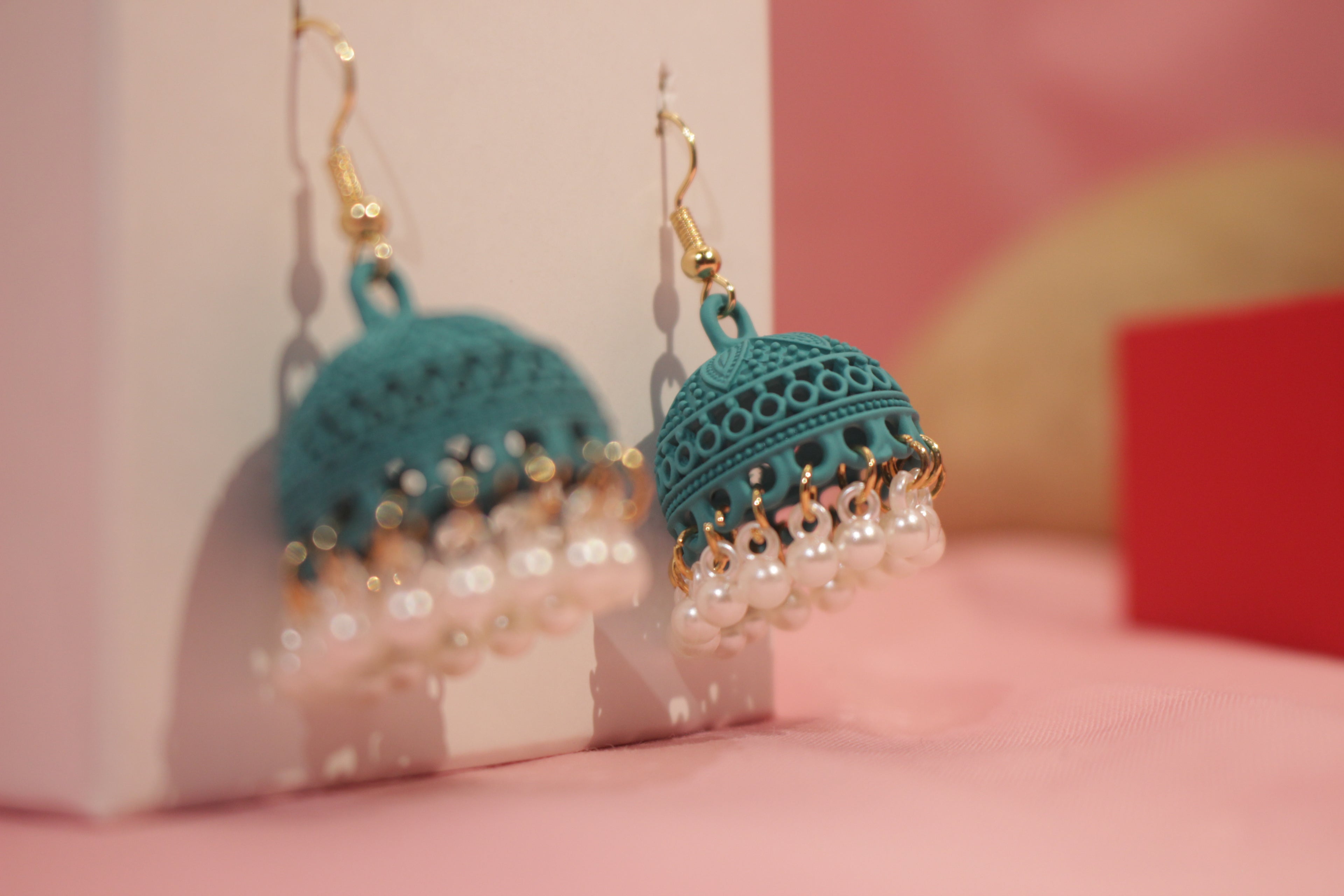 Handcrafted Jhumka with Pearl Detailing – Available in 12 Colours