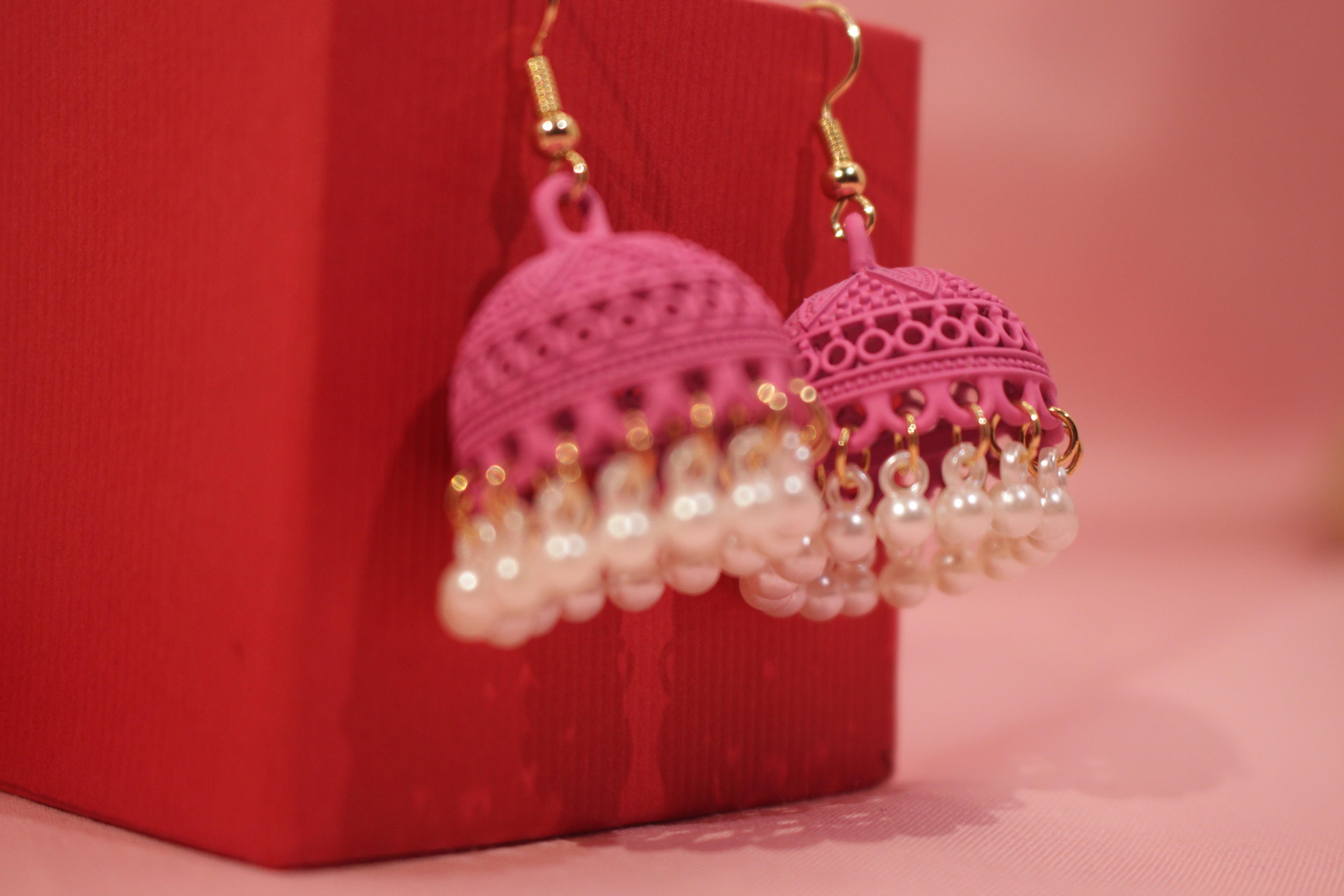 Handcrafted Jhumka with Pearl Detailing – Available in 12 Colours