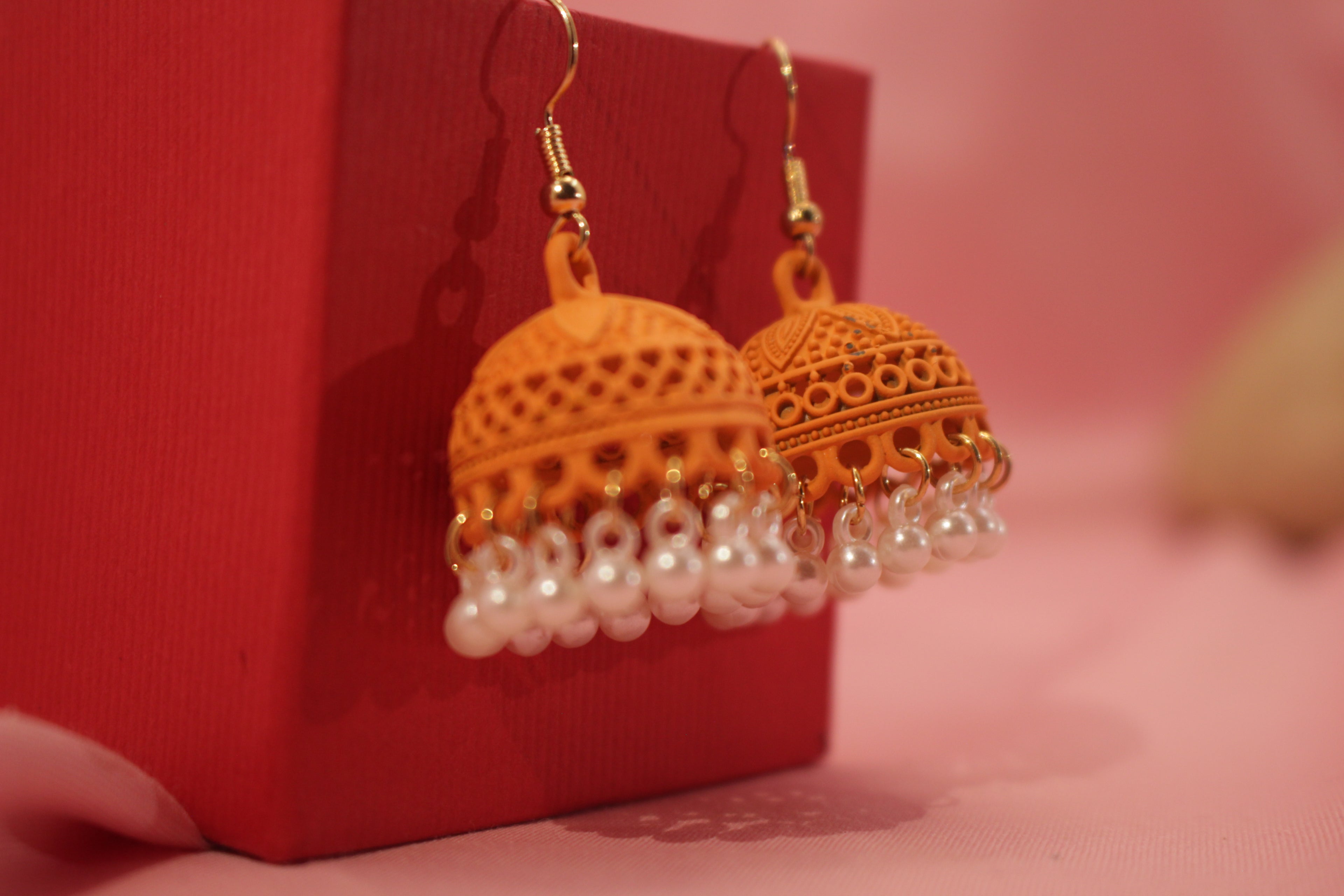 Handcrafted Jhumka with Pearl Detailing – Available in 12 Colours