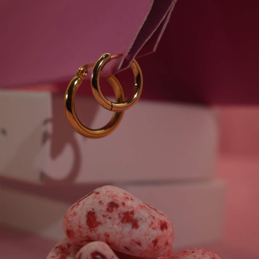 Classic Gold Hoop Earrings Stainless Steel, Water-Resistant