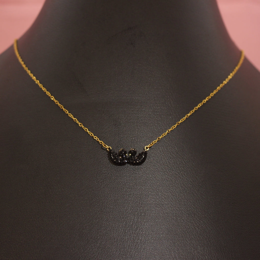 Double Swan Black Romance Necklace