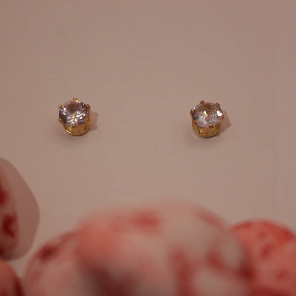 Diamond Stud Earrings Stainless Steel with Brilliant Crystal