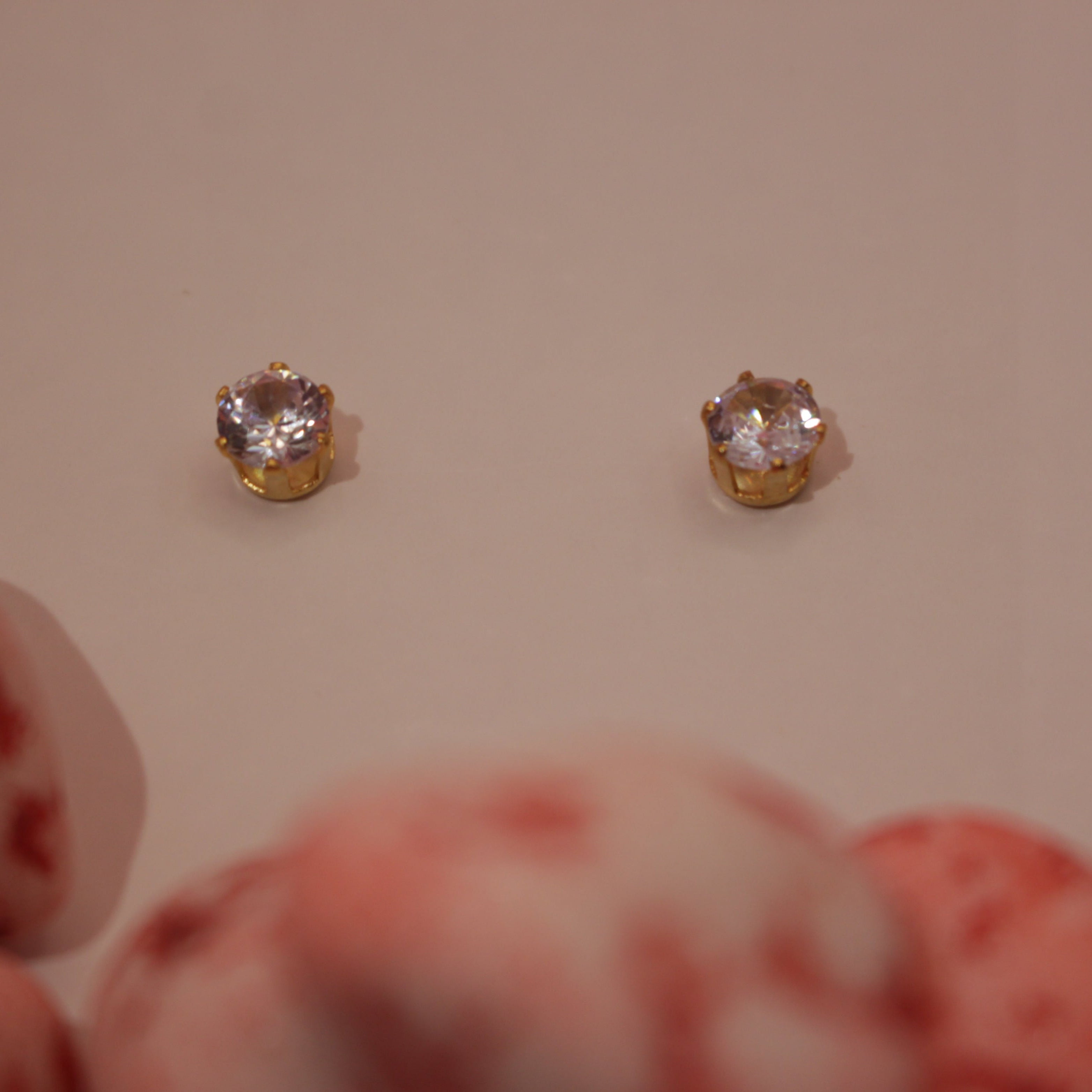 Diamond Stud Earrings Stainless Steel with Brilliant Crystal